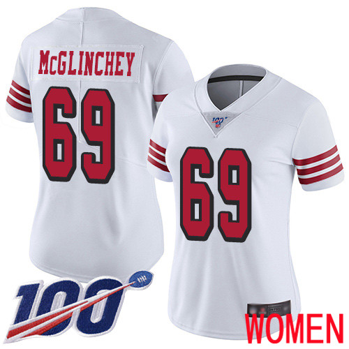 San Francisco 49ers Limited White Women Mike McGlinchey NFL Jersey #69 100th Season Vapor Untouchable->san francisco 49ers->NFL Jersey